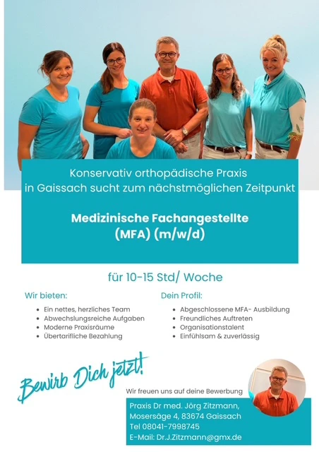 Stellenangebot zur medizinischen Fachangestellten bei Dr. med Zitzmann